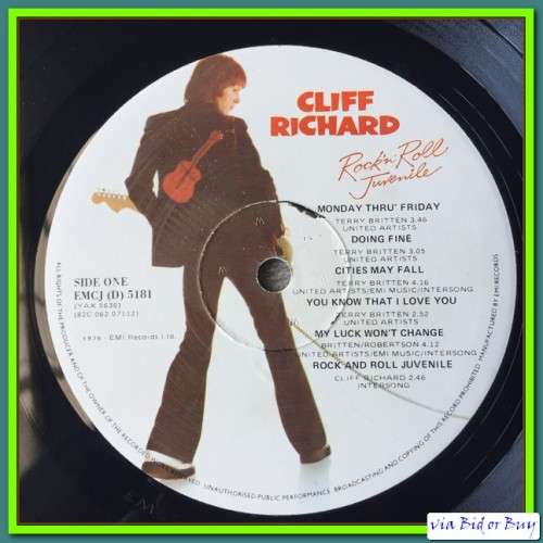 LP - CLIFF RICHARD: ROCK 'N' ROLL JUVENILE