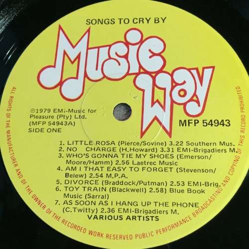 LP - SONGS TO CRY BY