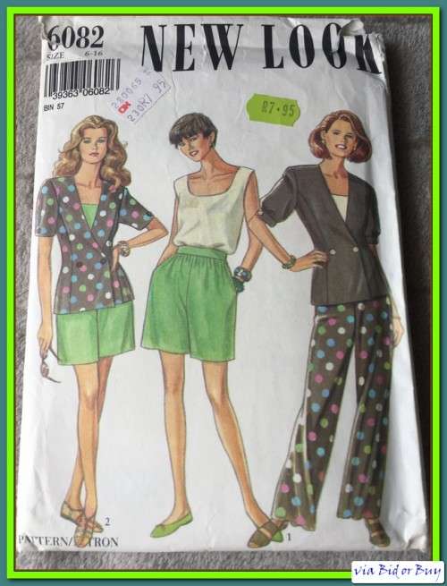 PATTERN NEW LOOK 6082 - JACKET, TROUSERS & SHORTS (SIZE 6 - 16)