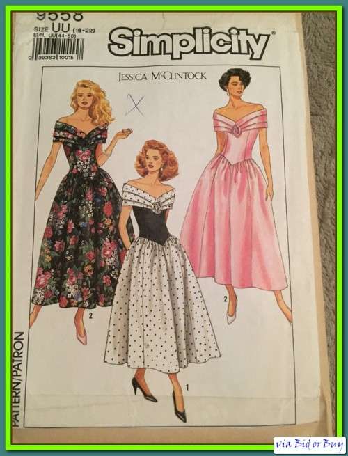 PATTERN SIMPLICITY 9558 - DRESS (SIZE 8 - 22)