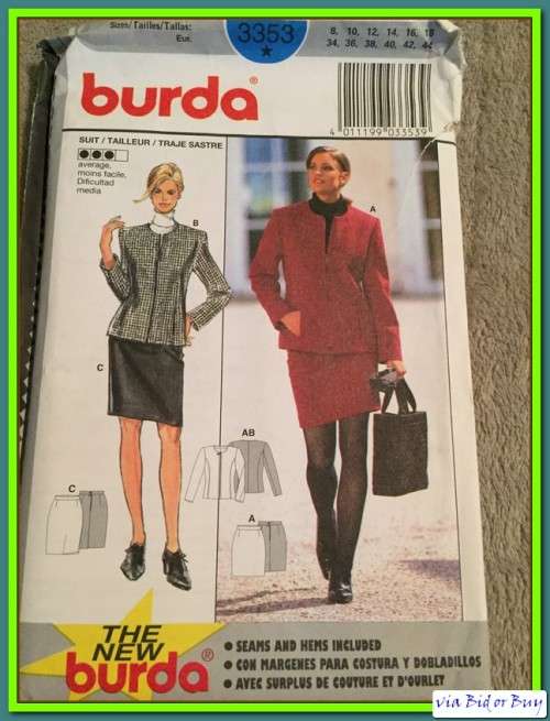 PATTERN BURDA 3353 - SUIT (UNUSED)(SIZE 8 - 18)