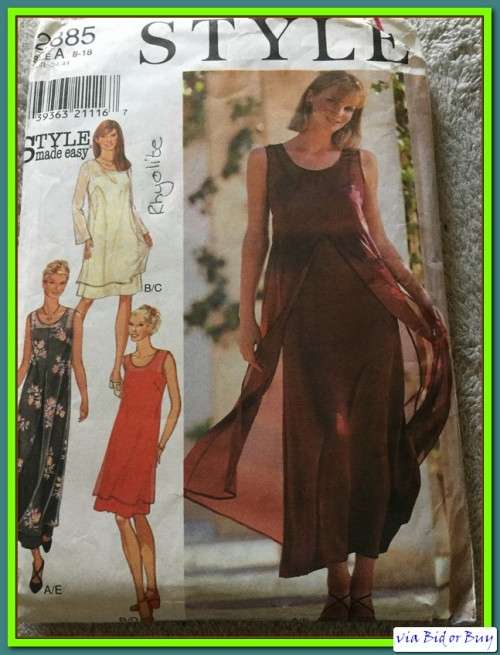 PATTERN STYLE 2885 - DRESS/OVERDRESS (SIZE 8 - 18)