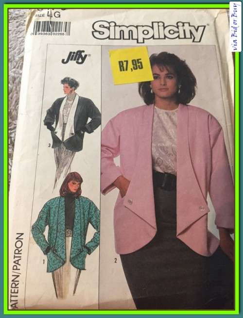 PATTERN SIMPLICITY 8176 - LOOSE FITTING JACKET (SIZE LARGE)