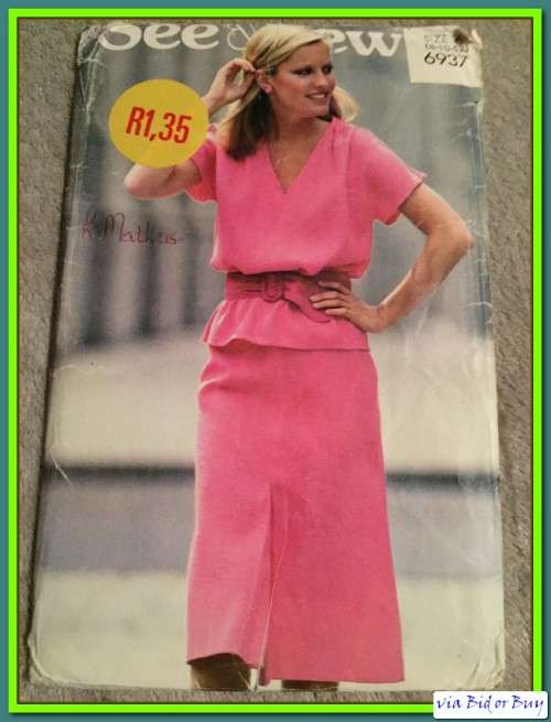 PATTERN SEE & SEW 6937 - TOP & SKIRT (SIZE 8/10/12)