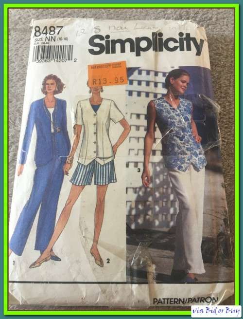 PATTERN SIMPLICITY 8487 - PANTS/SHORTS/TOP (SIZE 6 - 24)