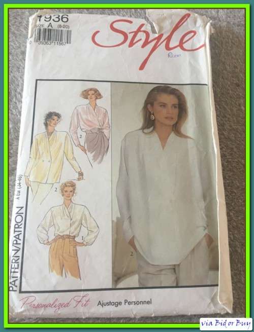 PATTERN STYLE 1936 - BLOUSES (SIZE 8 - 20)