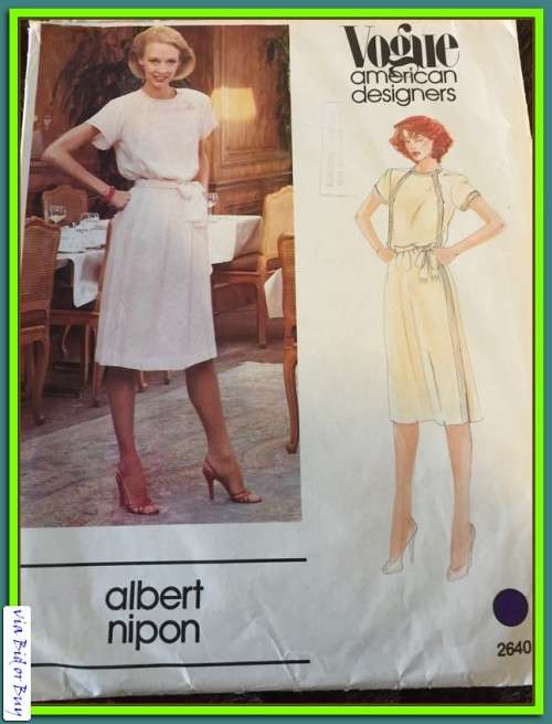 PATTERN VOGUE 2640 (ALBERT NIPON) - DRESS & BELT (SIZE 8 - 16)