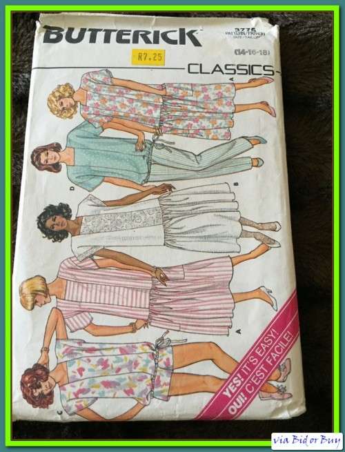 PATTERN BUTTERICK 3775 - MATERNITY DRESS/TOP SHORTS & PANTS ( SIZE 14-16-18)