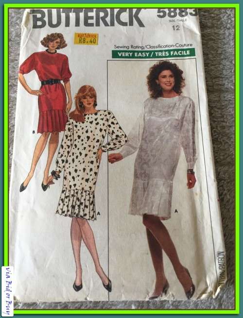 PATTERN BUTTERICK 5883 - DRESS (SIZE 12, 8-18)