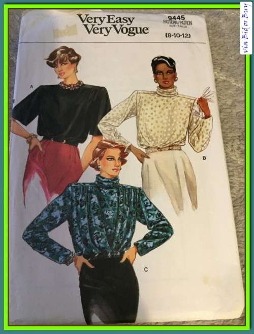 PATTERN VOGUE 9445 - BLOUSE (SIZE 8-10-12,  8-24)