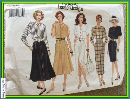 PATTERN VOGUE 1312 - DRESS (SIZE 8-10-12, 8-24)