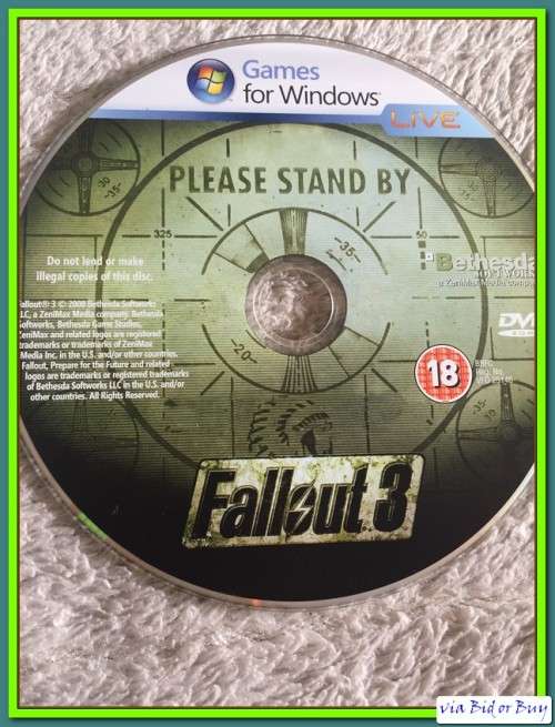 PC DVD - FALLOUT 3 (NO BOOKLET, SERIAL KEY INCLUDED)