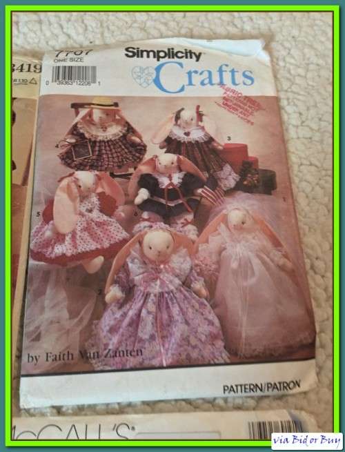 JOBLOT PATTERNS: 5 PATTERNS SEWING CRAFTS