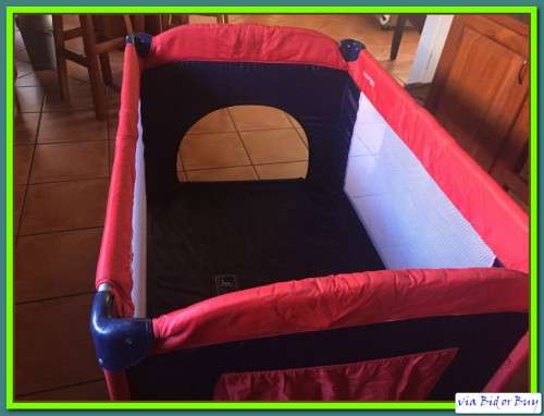 MACKOGO PORTABLE FOLD-UP COT (NAVY/RED/WHITE)