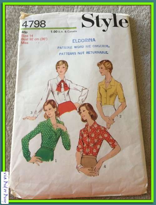 PATTERN STYLE 4798 - SHIRT (SIZE 14, 10-20)