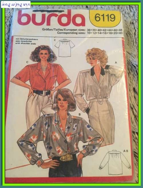 PATTERN BURDA 6119 - BLOUSE (SIZE 10/12/14/16/18/20/40)
