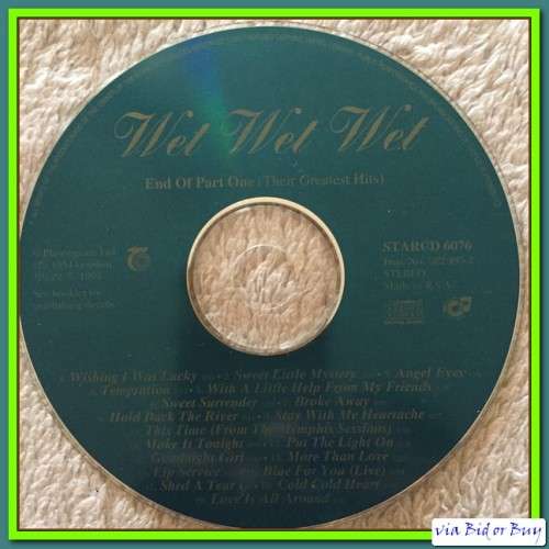 CD - WET WET WET: END OF PART ONE THEIR GREATEST HITS