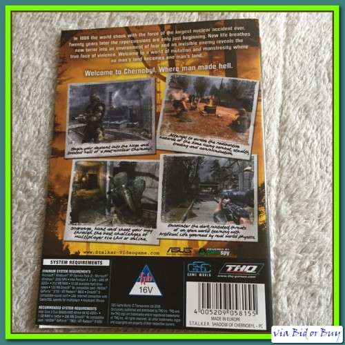 PC - DVD ROM - STALKER: SHADOW OF CHERNOBYL (BOOKLET + LIC KEY INCL)