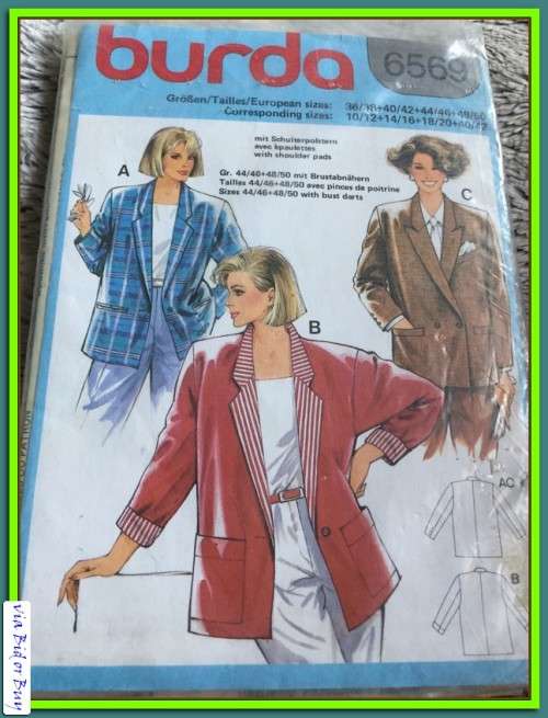 PATTERN BURDA 6569 - JACKET (SIZE 10-20+40+42)