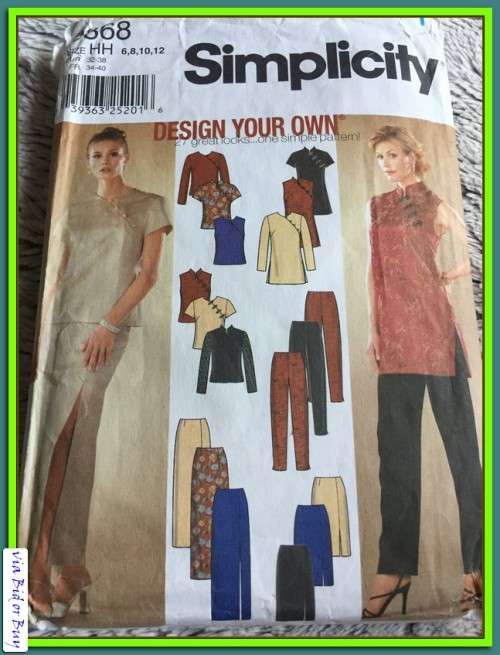 PATTERN SIMPLICITY 9868 - SKIRT/PANTS/TUNIC OR TOP (SIZE 6,8,10,12.....6-20)
