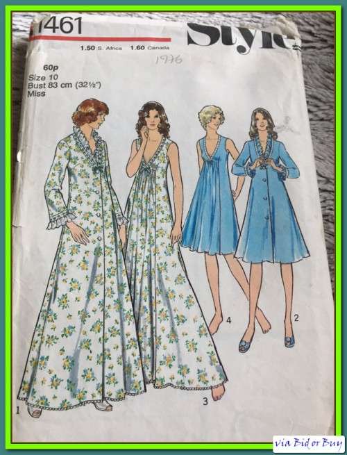 PATTERN STYLE 1461 - NEGLIGEE & NIGHTDRESS (UNUSED)(SIZE 10, 10-16)