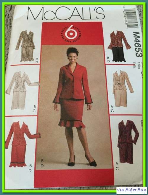 PATTERN MCCALL'S M4653 - JACKET & SKIRT (SIZE 8-10-12-14, 8-22)