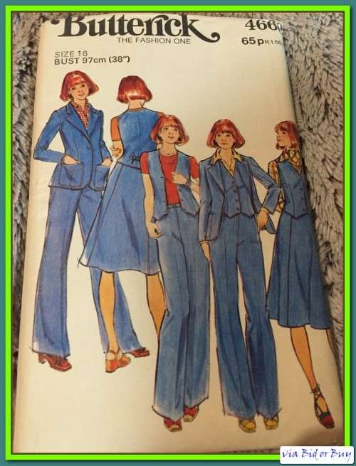 PATTERN BUTTERICK 4660 - JACKET/VEST/SKIRTPANTS (SIZE 16, 8-16)