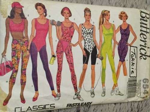 PATTERN BUTTERICK 6541 - UNITARD/LEOTARD/TOP/BRIEFS/LEGGINGS/HEADBANDS (SIZE XS-XL)