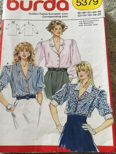 PATTERN BURDA 5379 - BLOUSE (SIZE 12-14-16-18-20)