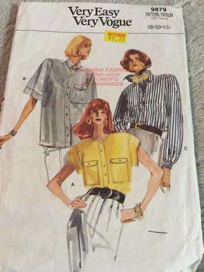 PATTERN VOGUE 9879 - BLOUSE (SIZE 8-10-12, 8-18)