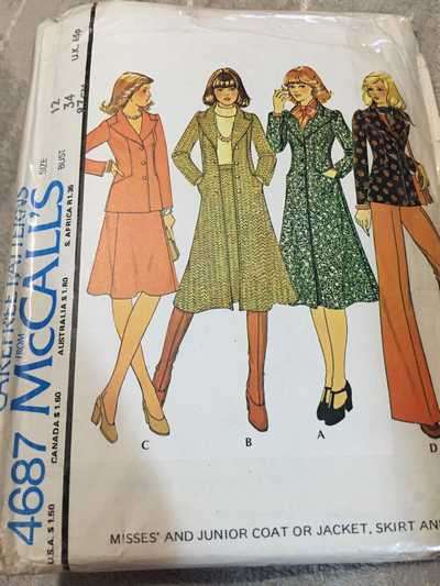 PATTERN MCCALL'S 4687 (VINTAGE) - COAT/JACKET, PANTS AND SKIRT (SIZE 12, 8-16)