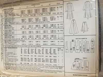 PATTERN MCCALL'S 4687 (VINTAGE) - COAT/JACKET, PANTS AND SKIRT (SIZE 12, 8-16)