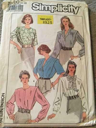 PATTERN SIMPLICITY 8865 - BLOUSES VARIATIONS (SIZE 16-22, 8-22)