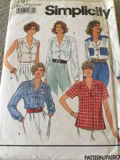 PATTERN SIMPLICITY 7911 - BLOUSE (SIZE 10-16)