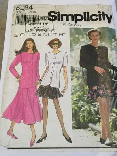 PATTERN SIMPLICITY 8284 - MISSES`/MISS PETITE SKIRT AND JACKET (SIZE 12-16, 6-22)