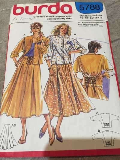 PATTERN BURDA 5788 - TOP & SKIRT (SIZE 10-12-14-16-18)