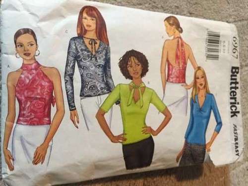 PATTERN BUTTERICK 6967 - TOPS (SIZE 6-8-10)