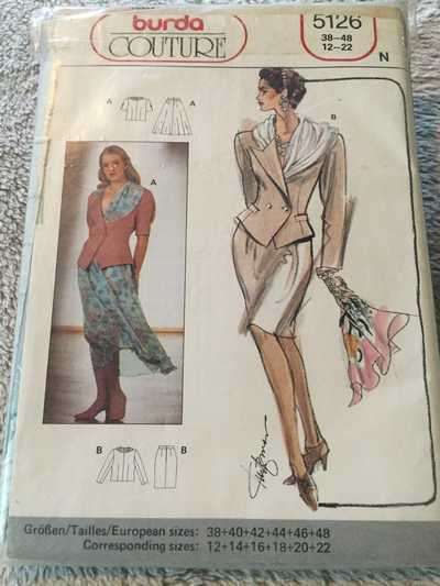 PATTERN BURDA 5126 COUTURE - JACKET and SKIRT (SIZE 12-22)