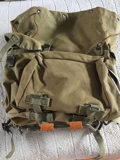 SADF STEEL FRAME CANVAS BACK PACK - IN VERY GOOD CONDITION