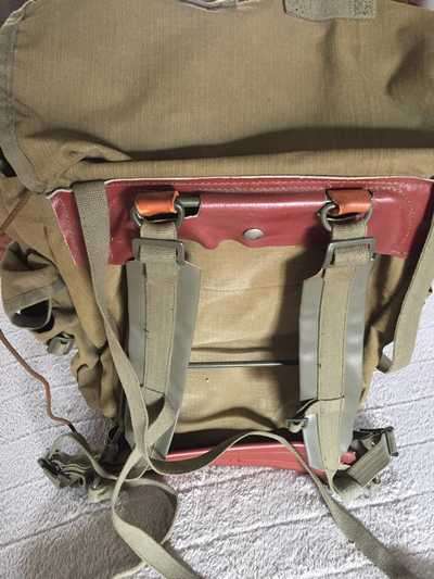 SADF STEEL FRAME CANVAS BACK PACK - IN VERY GOOD CONDITION