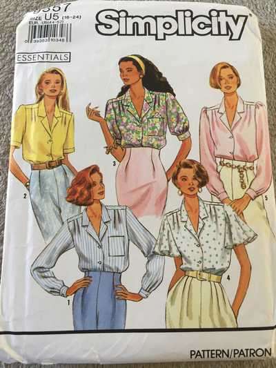 PATTERN SIMPLICITY 9857 - BLOUSE (SIZE 16-24)