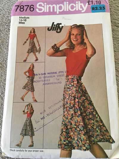 PATTERN SIMPLICITY 7876 - SKIRT (SIZE 14-16)