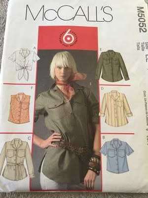 PATTERN MCCALL'S M5052 - BLOUSES (SIZE 14-16-18-20)