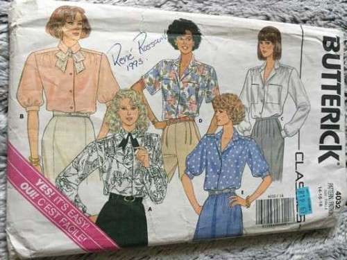 PATTERN BUTTERICK 4032 - BLOUSES (SIZE 14-16-18)