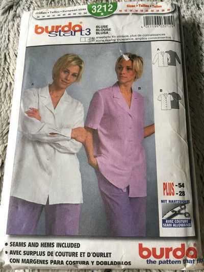 PATTERN BURDA 3212 - BLOUSE (SIZE 10-28)