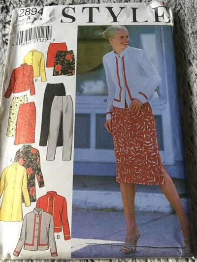 PATTERN STYLE 2894 (UNUSED) - JACKET/LONG SKIRT/SHORT SKIRT/PANTS (SIZE 8-18)