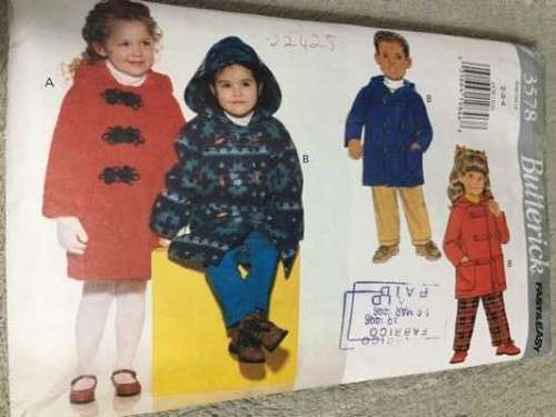 PATTERN BUTTERICK 3578 CHILDREN'S COATS AND PANTS (SIZE 2-3-4)