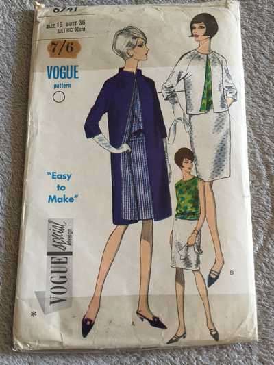 PATTERN VOGUE 6741 - SKIRT/OVER BLOUSE AND COAT (SIZE 16)