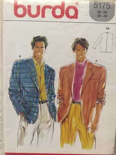 PATTERN BURDA 5175 (UNUSED) MEN'S JACKET (SIZE 38-48)