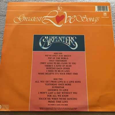 LP CARPENTERS: 16 GREATEST LOVE SONGS